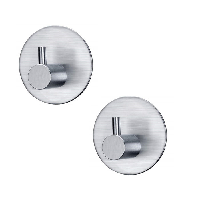 XIVADA Handdoekhaakjes Roma - Zelfklevend - Rvs - Zilver - Set van 2