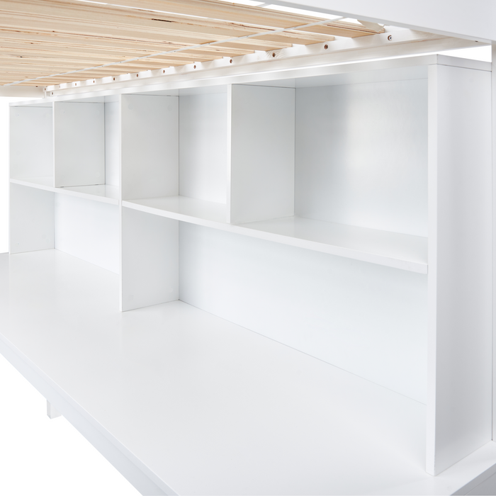 Beliani - FOUCAMONT - Hoogslaper - Wit - 90 x 200 cm - Dennenhout