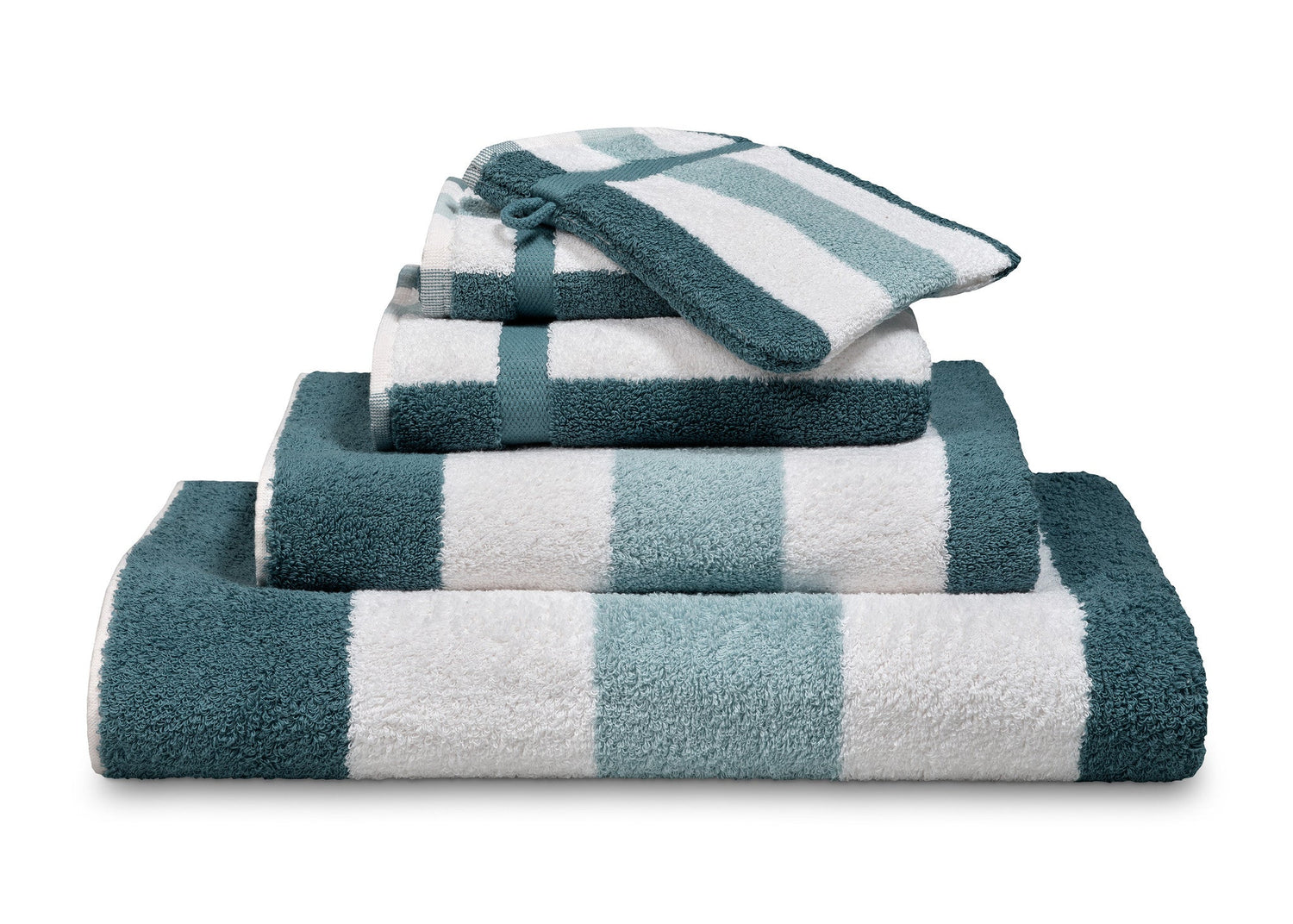 Pakketdeal: 3x Badlaken Vancouver Storm Blue | Wit | Blauw | Katoen