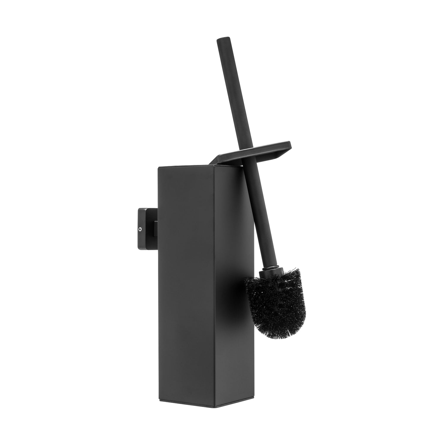 XIVADA Toiletborsterhouder Cira - Vierkant - Boren - Rvs - Zwart