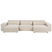 Beliani-HELLNAR-Hoekbank 3-zits met ottomaan-Beige-Links-Fluweel