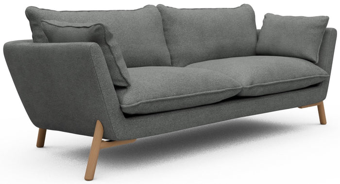 Kragelund Hasle 3-zits Bank Grijs Bouclé | Eiken