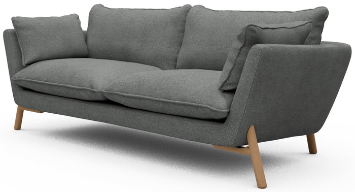 Kragelund Hasle 3-zits Bank Grijs Bouclé | Eiken