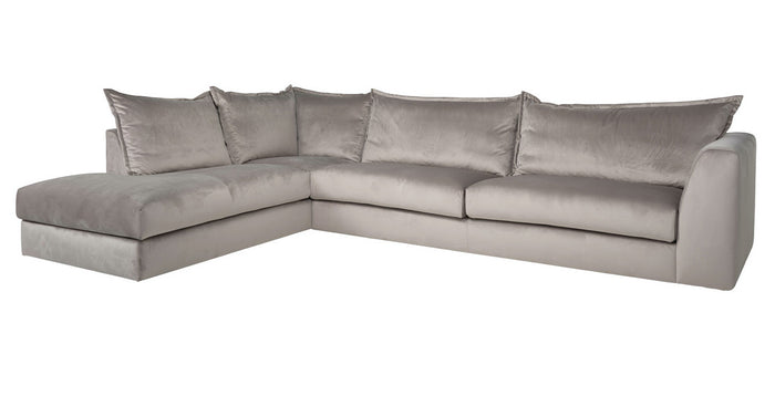 Richmond Interiors Roxanne 3-zits+Ottoman Hoekbank  Links Khaki