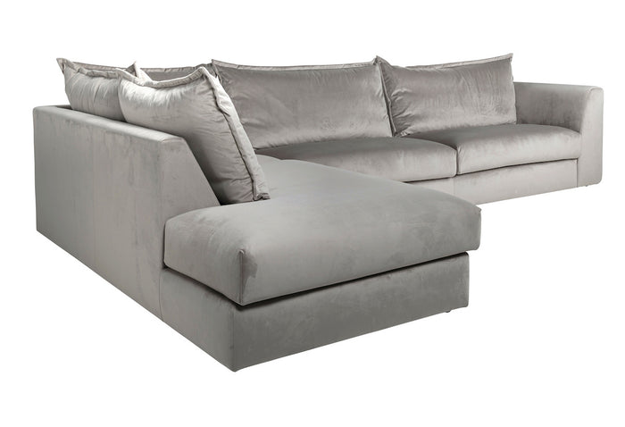 Richmond Interiors Roxanne 3-zits+Ottoman Hoekbank  Links Khaki