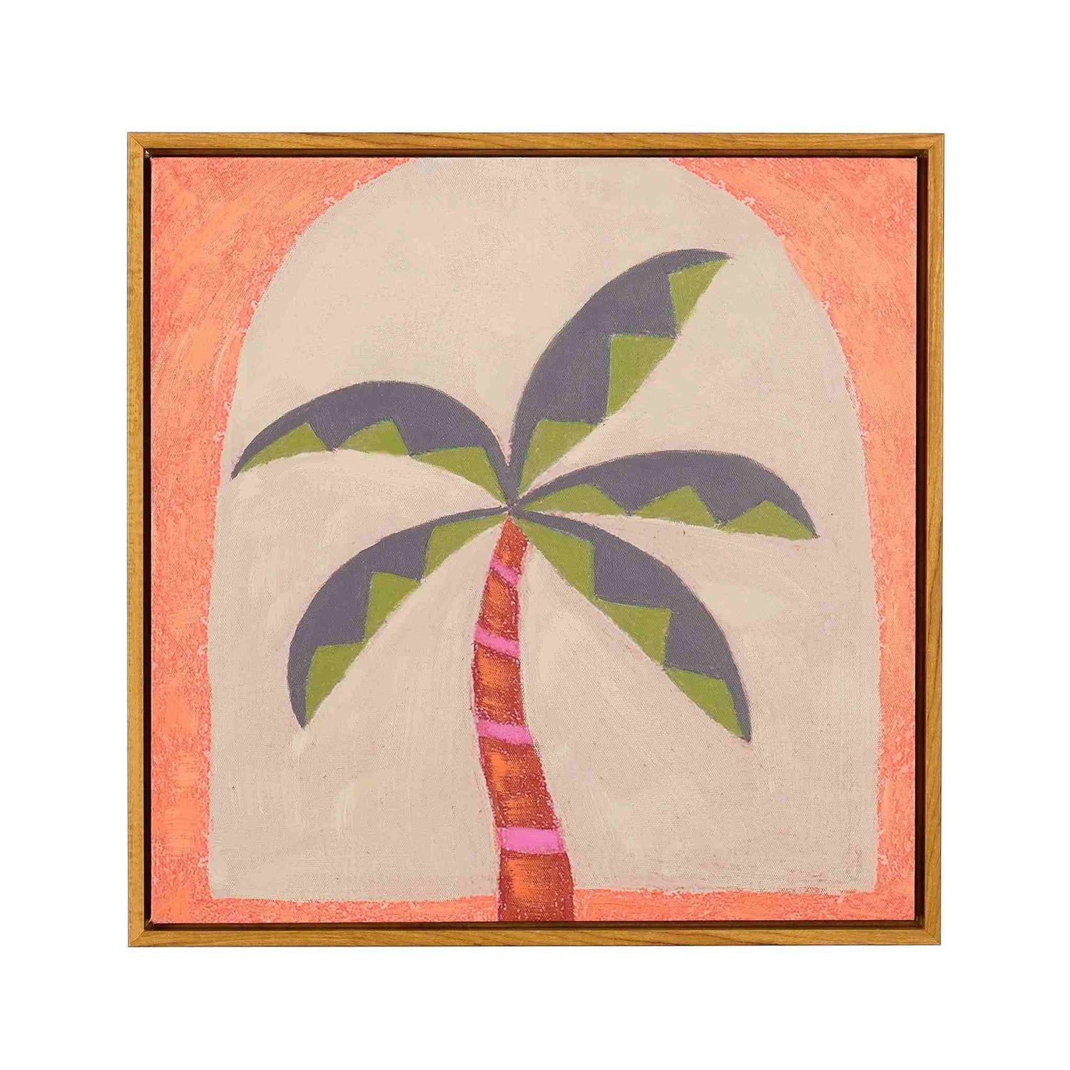 Mica Decorations Wanddecoratie Palm - 40x40x3 cm - canvas - Roze