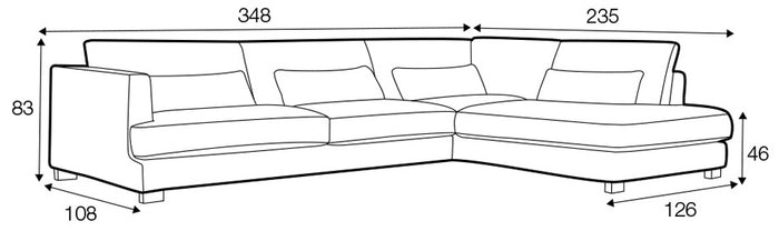 Sits Brandon 3-zits Hoekbank Rechts Nature