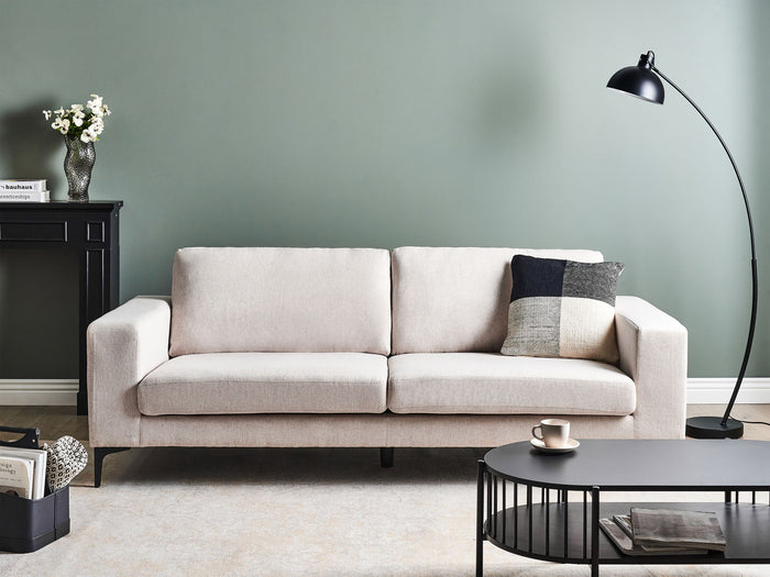 Beliani - VADSTENA - Driezitsbank - Lichtbeige - Polyester