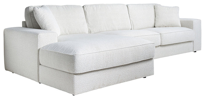 Richmond Interiors Santos 3 zits + Lounge Links Hoekbank Boucle Wit