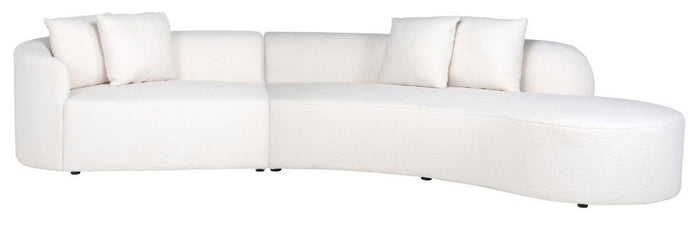 Richmond Interiors Grayson Bank met Ottoman Rechts Open Wit Furry