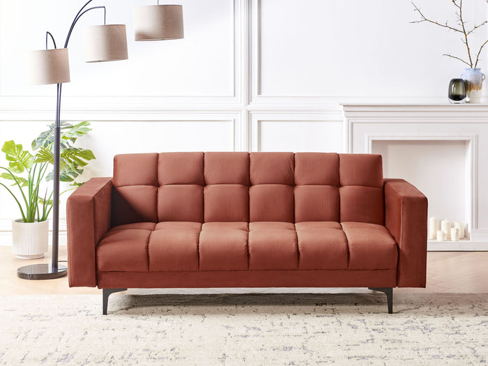 Beliani - ALNES - Slaapbank - Lichtrood - Polyester