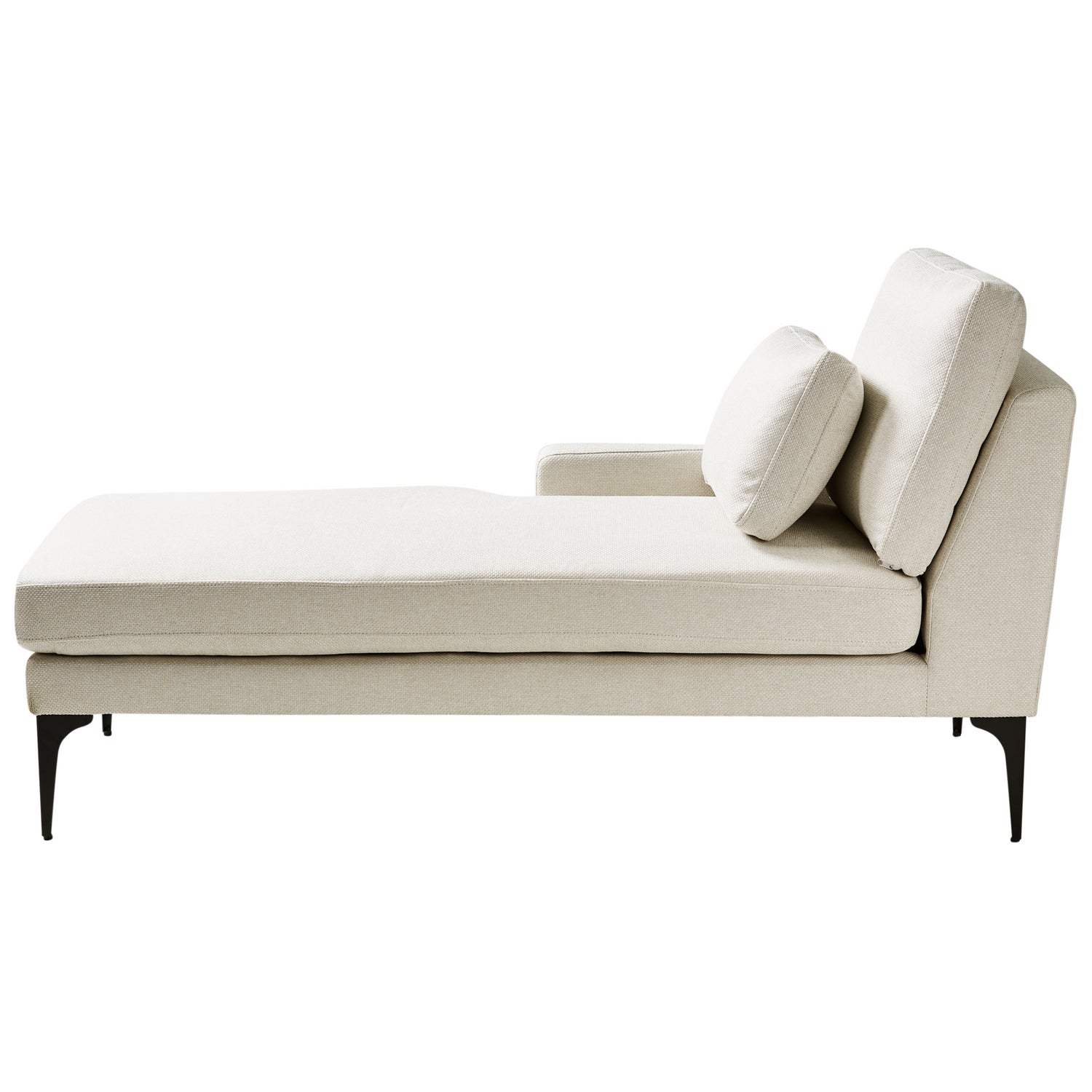 Beliani - EWRON - Chaise longue - Lichtbeige - Rechtszijdig - Stof