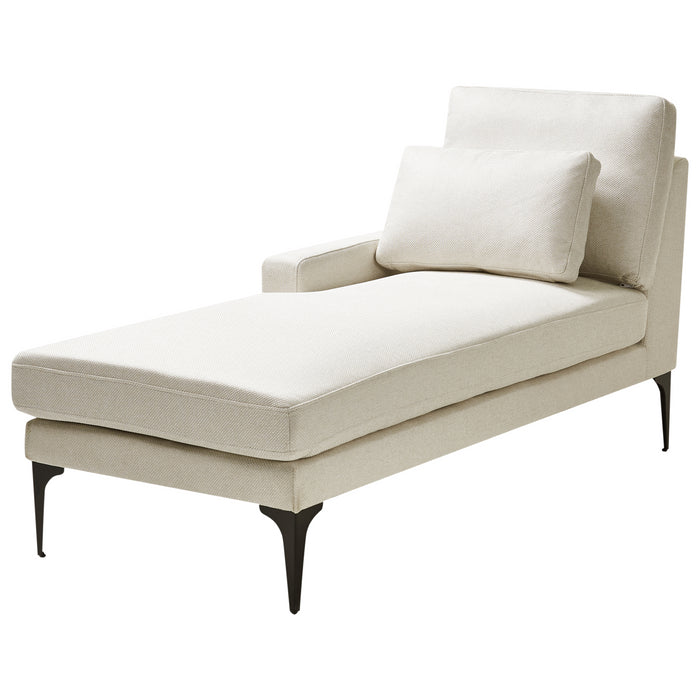 Beliani - EWRON - Chaise longue - Lichtbeige - Rechtszijdig - Stof