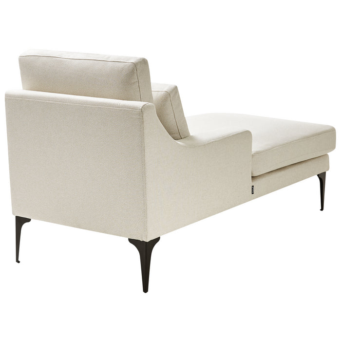 Beliani - EWRON - Chaise longue - Lichtbeige - Rechtszijdig - Stof