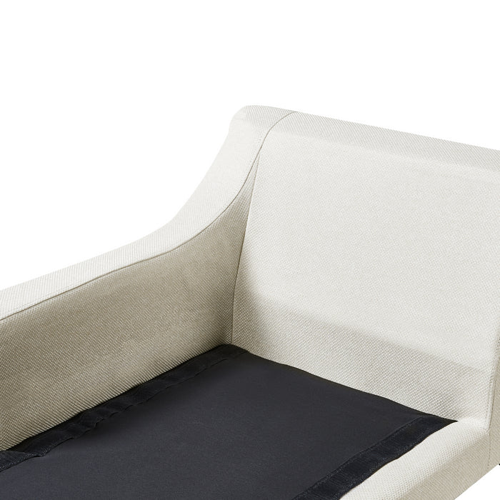 Beliani - EWRON - Chaise longue - Lichtbeige - Rechtszijdig - Stof