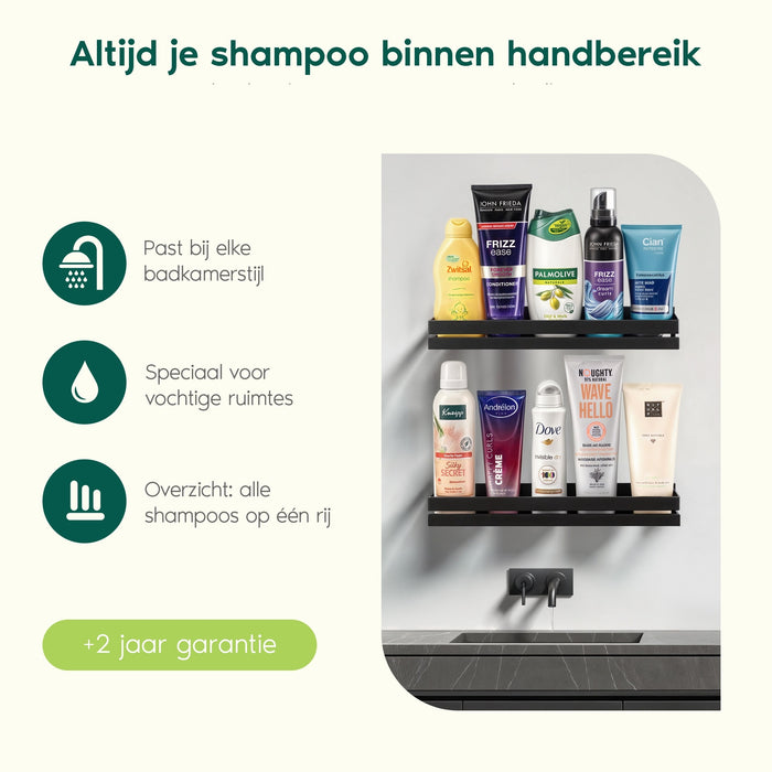 XIVADA Doucherek - Boren - 31 cm - Industrieel - Rvs - Zwart - 2 stuks