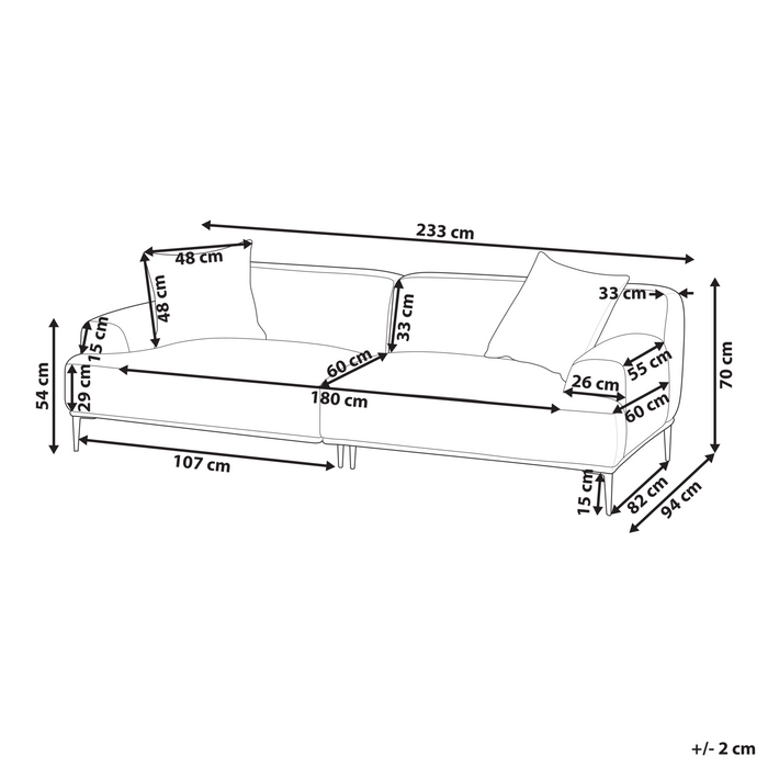 Beliani - MATILA - Driezitsbank - Groen - Stof