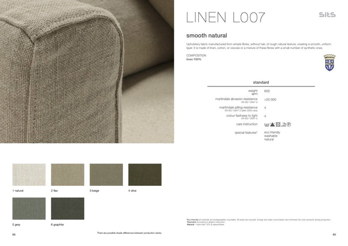 Sits Heaven 3-Zits Bank + Divan Linen Natural Links