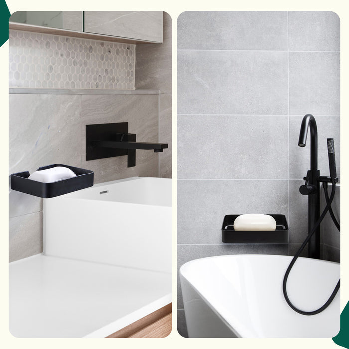 XIVADA Zeepbakje Sapo - Rvs - Inclusief schroefset - Hangend - Zwart