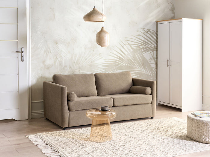 Beliani - INKOO - Slaapbank 2-zits - Bruin - Stof