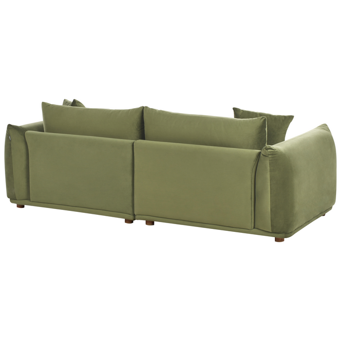 Beliani - LUVOS - Driezitsbank - Groen - Fluweel