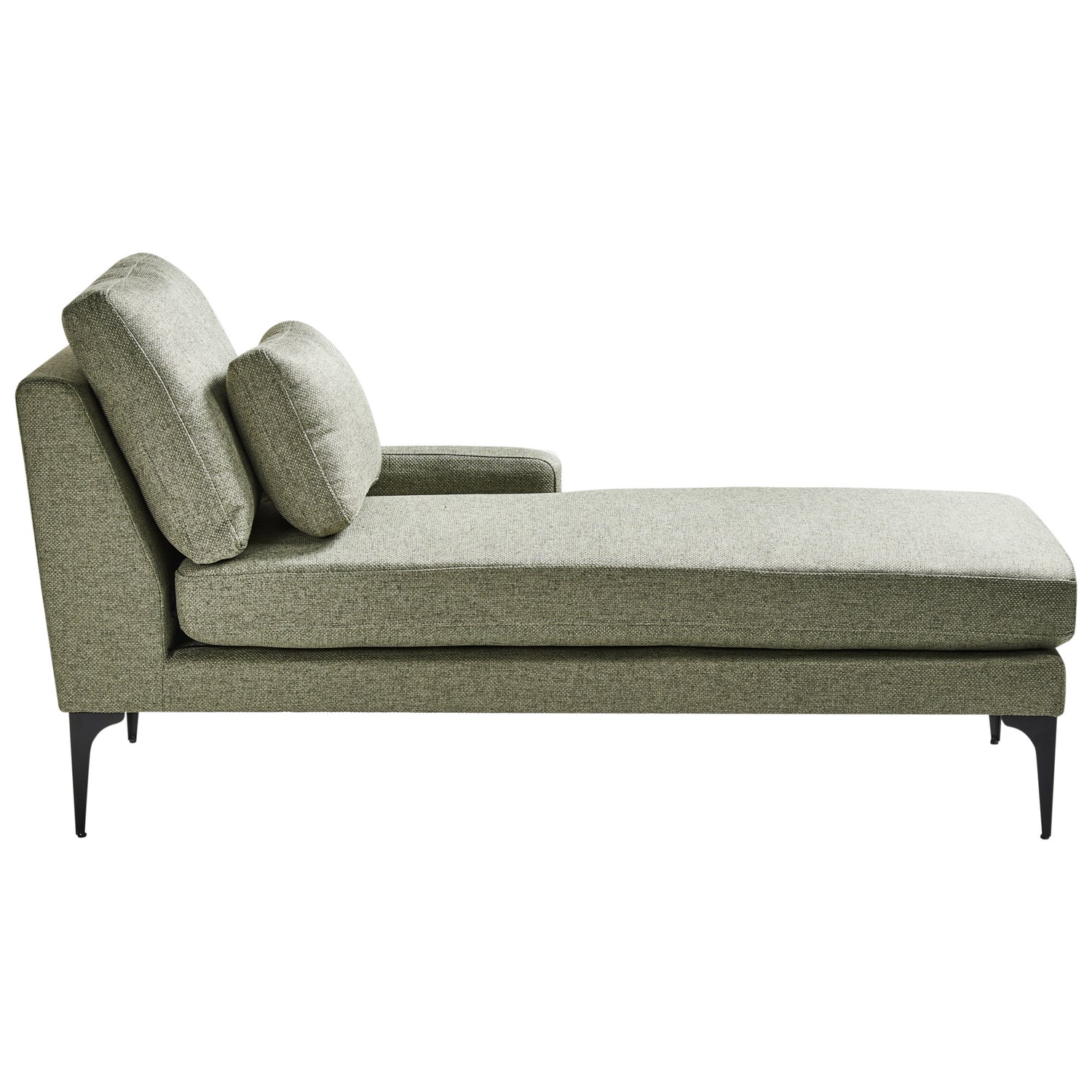 Beliani - EWRON - Chaise longue - Olijfgroen - Linkszijdig - Stof
