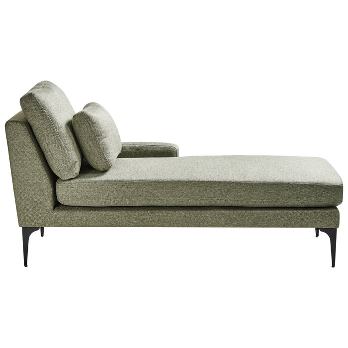 Beliani - EWRON - Chaise longue - Olijfgroen - Linkszijdig - Stof