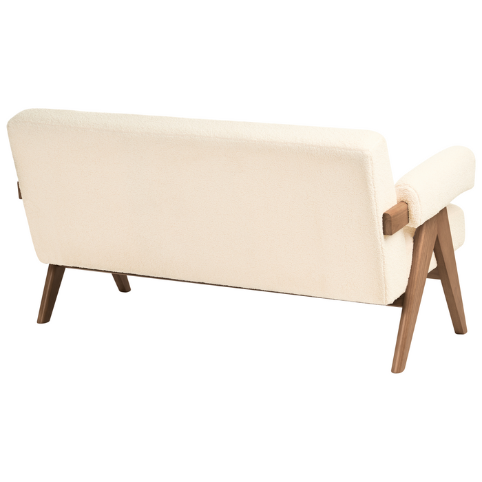 Beliani - TAMRE - Tweezitsbank - Gebroken wit|Donkerbruin - Bouclé