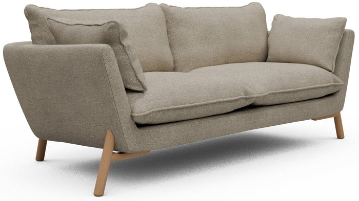 Kragelund Hasle 2-zits Bank Beige Bouclé | Eiken