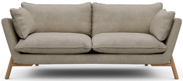 Kragelund Hasle 2-zits Bank Beige Bouclé | Eiken