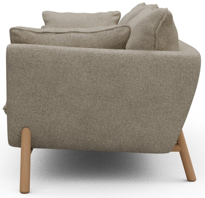 Kragelund Hasle 2-zits Bank Beige Bouclé | Eiken