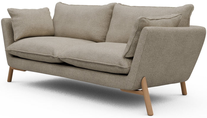 Kragelund Hasle 2-zits Bank Beige Bouclé | Eiken