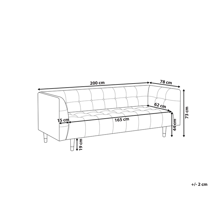 Beliani - BYSKE - Driezitsbank - Groen - Polyester