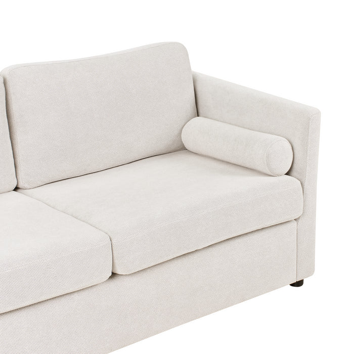 Beliani - INKOO - Slaapbank 2-zits - Off-white - Stof