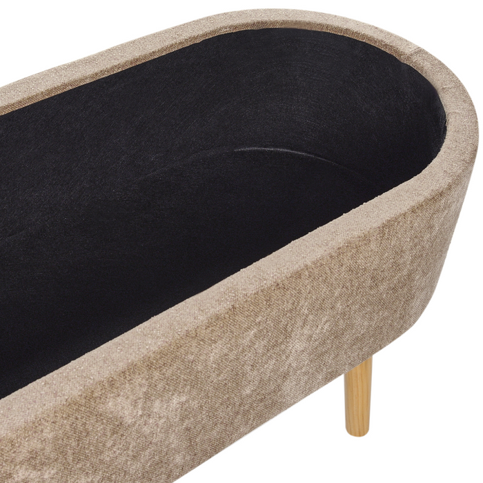 Beliani - OKLAHOMA - Bankje met opbergruimte - Lichtbruin - Chenille