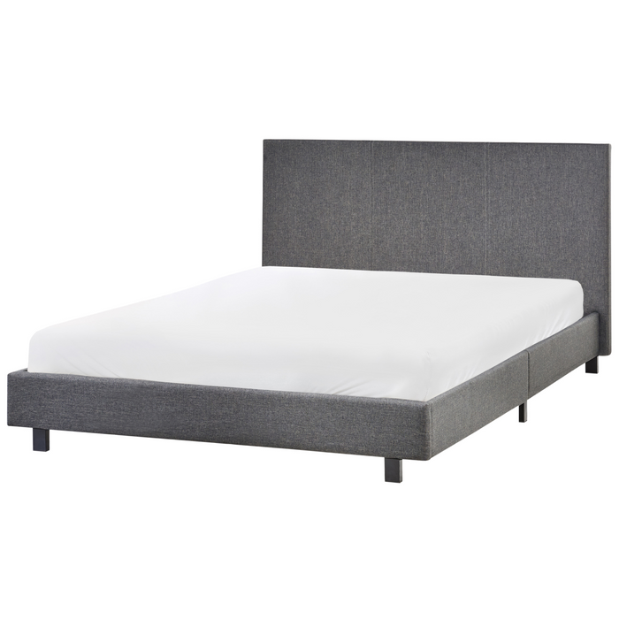 Beliani - ALBI - Tweepersoonsbed - Grijs - 140 x 200 cm - Polyester