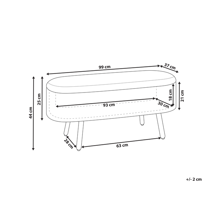 Beliani - OKLAHOMA - Bankje met opbergruimte - Lichtbruin - Chenille