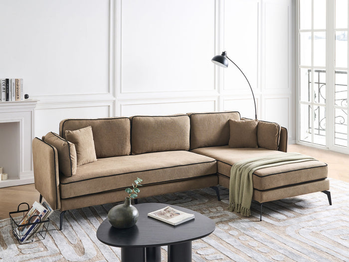 Beliani - ALTAN - Hoekbank - Lichtbruin - Linkerzijde - Polyester