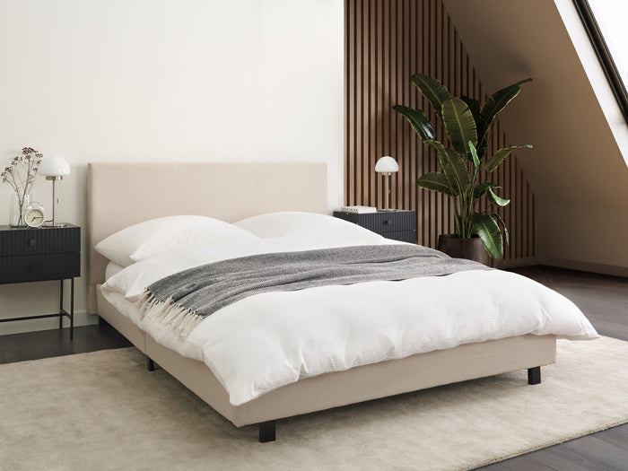Beliani - ALBI - Tweepersoonsbed - Beige - 140 x 200 cm - Polyester