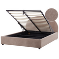 Beliani-VAUCLUSE-Bed met opbergruimte-Taupe-160 x 200 cm-Bouclé