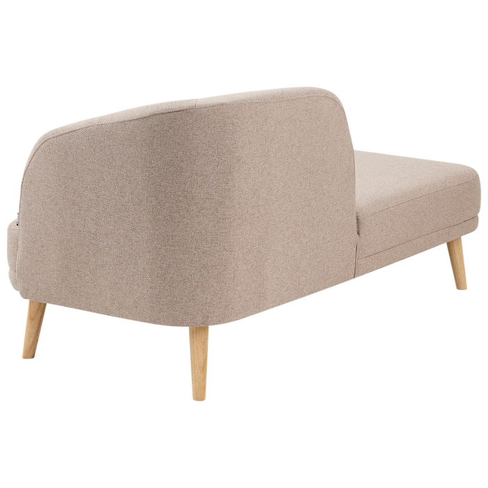 Beliani - TANLAY - Chaise longue - Lichtbruin - Polyester