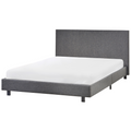 Beliani - ALBI - Tweepersoonsbed - Grijs - 140 x 200 cm - Polyester