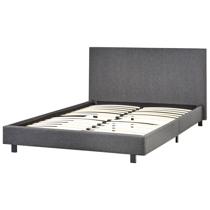 Beliani - ALBI - Tweepersoonsbed - Grijs - 140 x 200 cm - Polyester