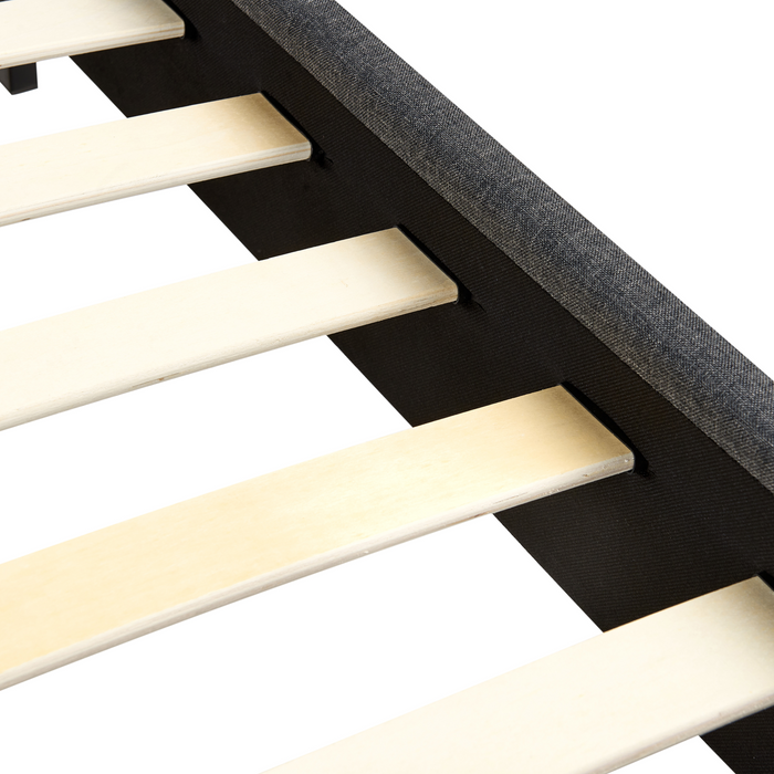 Beliani - ALBI - Tweepersoonsbed - Grijs - 140 x 200 cm - Polyester