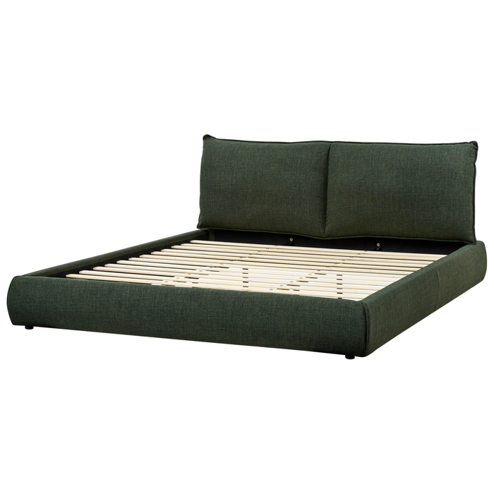 Beliani-VINAY-Tweepersoonsbed-Donkergroen-180 x 200 cm-Polyester