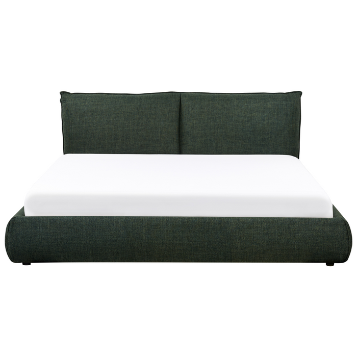 Beliani-VINAY-Tweepersoonsbed-Donkergroen-180 x 200 cm-Polyester