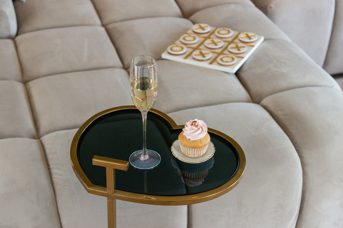 Richmond Interiors Cube 3-Zits Bank+Chaise Longue Links Khaki Velvet