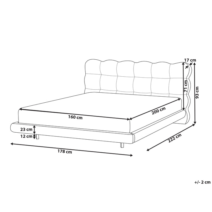 Beliani-SOULISSE-Tweepersoonsbed-Beige-160 x 200 cm-Polyester