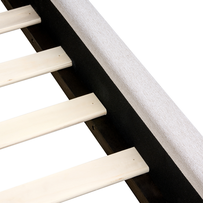 Beliani-VAUCLUSE-Tweepersoonsbed-Gebroken wit-140 x 200 cm-Polyester