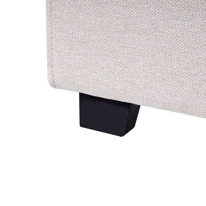 Beliani-VAUCLUSE-Tweepersoonsbed-Gebroken wit-140 x 200 cm-Polyester